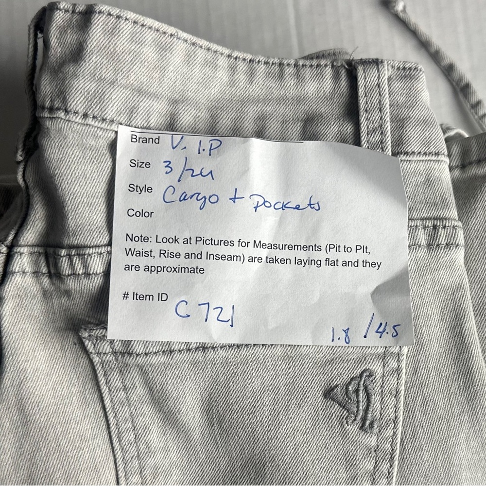 VIP Jeans Cargo Pants 26 Strap‎ Utility Wide Leg Skater Rave Y2K - Picture 7 of 8